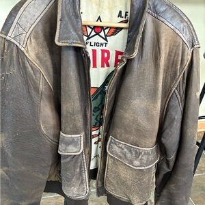 Vintage Distressed Brown Leather Jacket 90’s